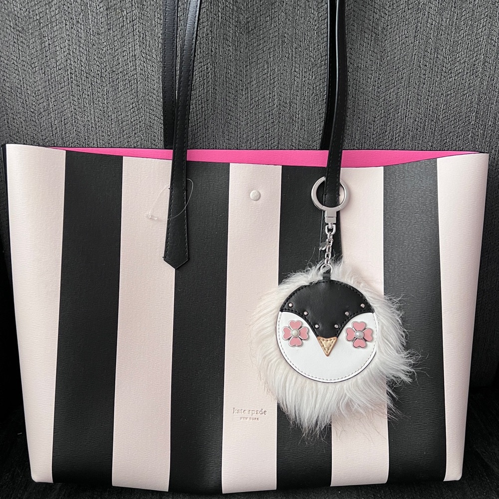 Kate Spade Penguin Key Fob Pom Pom